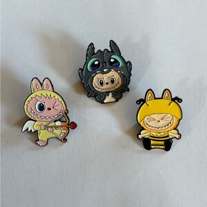 Cute Labubu Character Enamel Pins Set